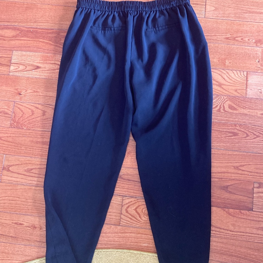 J. Crew Black Trousers (Jaime Pant) sz12 with Elastic Waistband and Tapered Legs